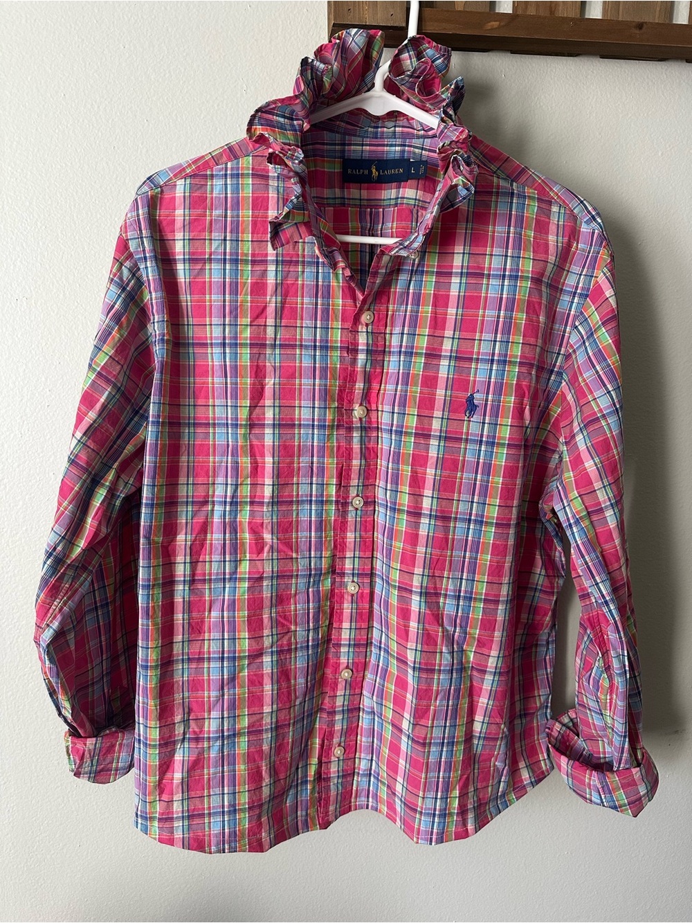 Ralph Lauren Pink Multi-Color Plaid Button-Down Shirt